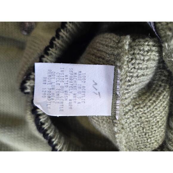 JERSILD Green Nordic Button Down Cardigan Sweater Made In USA XL - Picture 9 of 9